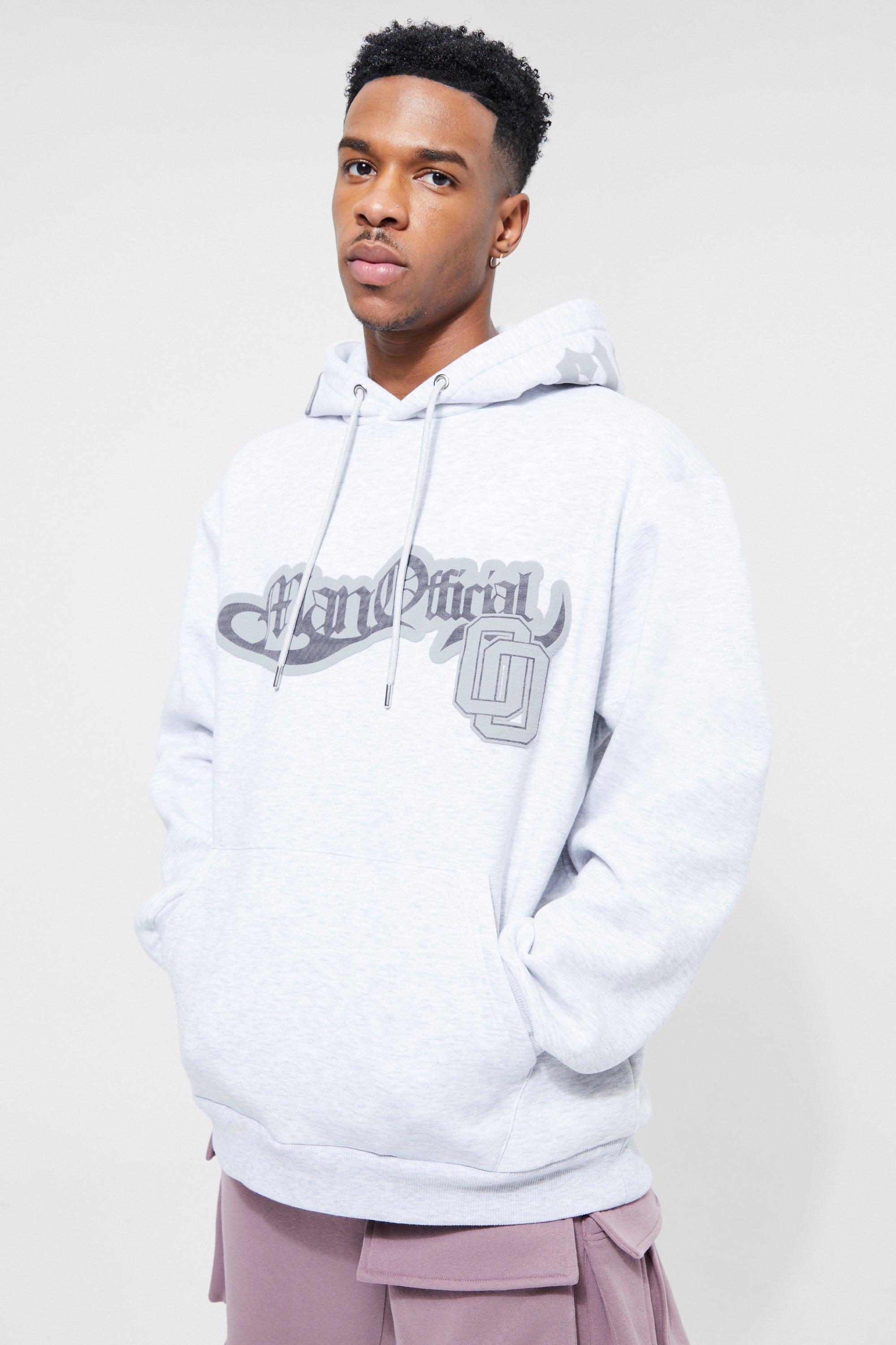 Grey discount hoodie boohooman